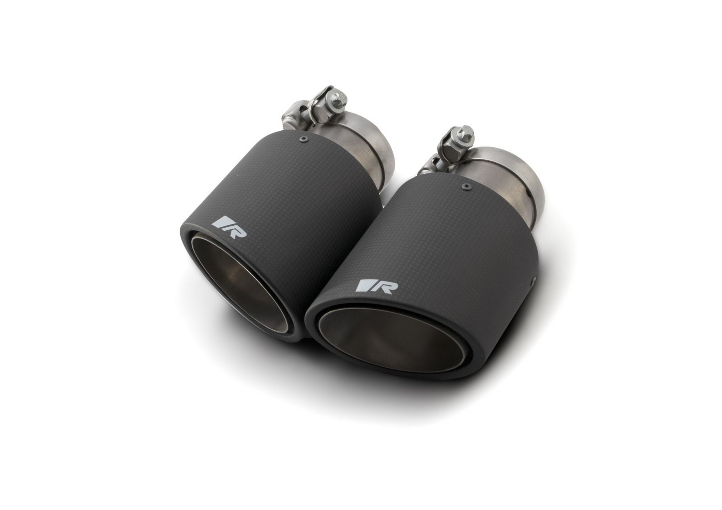 Tail pipe set L/R each 1 Carbon tail pipe Ø 102 mm angled/angled Titanium internals with adjustable spherical clamp connection