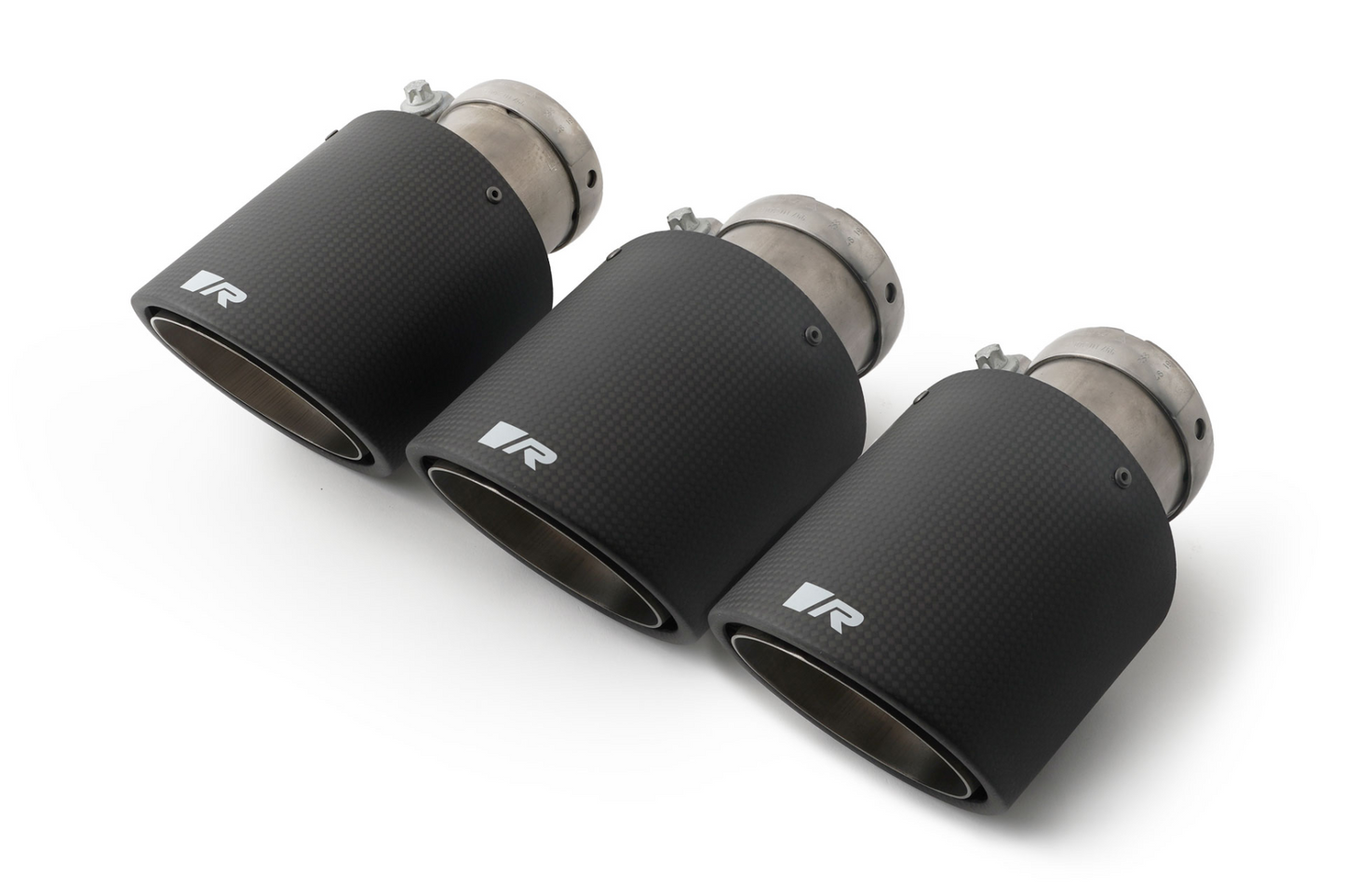 Remus 0036 70CSRX Tail pipe set 3 Carbon tail pipes Ø 102 mm angled Titanium internals with adjustable spherical clamp connection