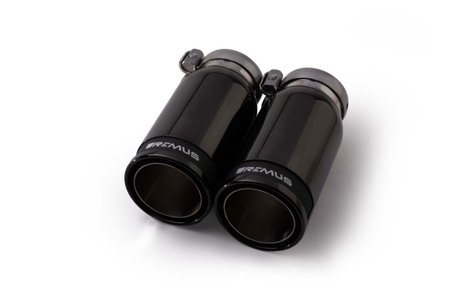 Tail pipe set L/R consisting of 4 tail pipes Ø 84 mm Street Race Black Chrome with adjustable spherical clamp connection