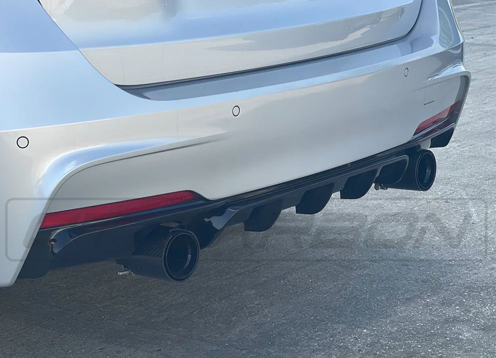 BMW 3 SERIES F30 GLOSS BLACK DUAL EXHAUST DIFFUSER - MP STYLE