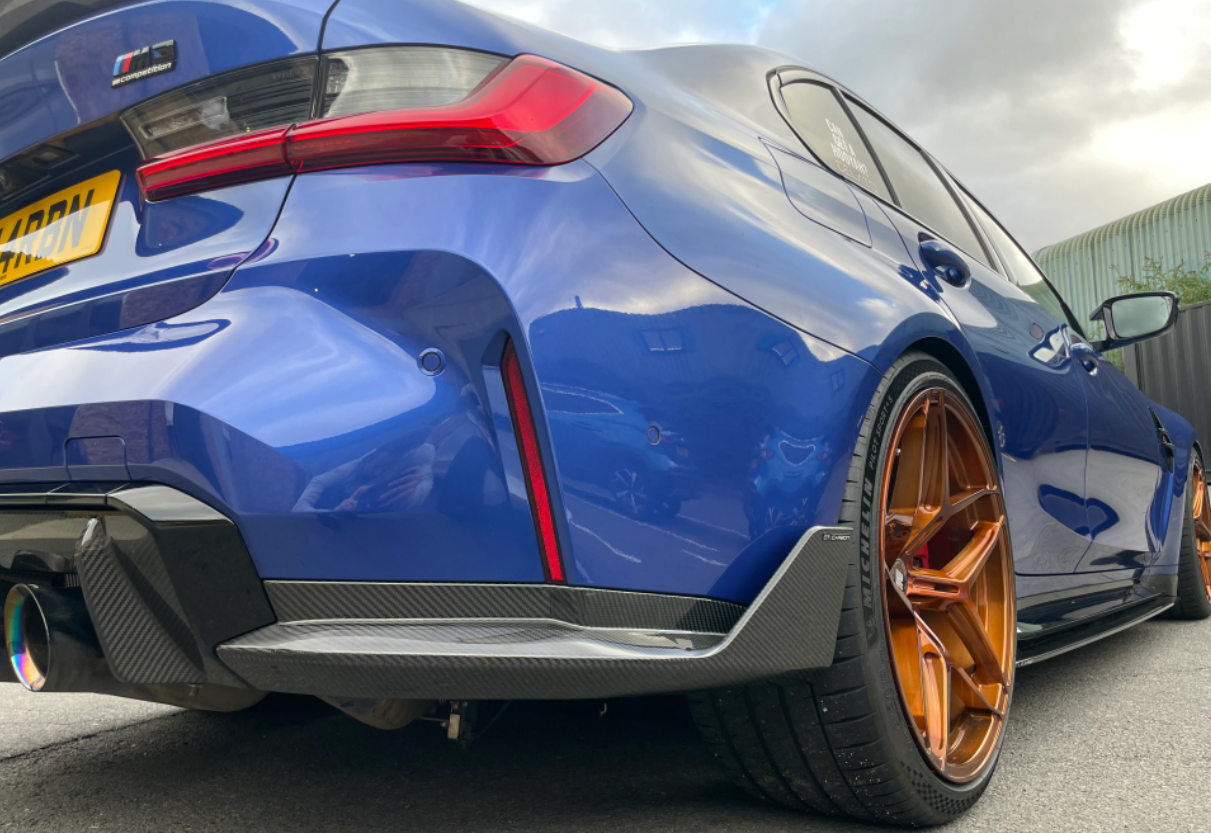 BMW M3 G80 CARBON FIBRE REAR BUMPER CORNERS - MP STYLE