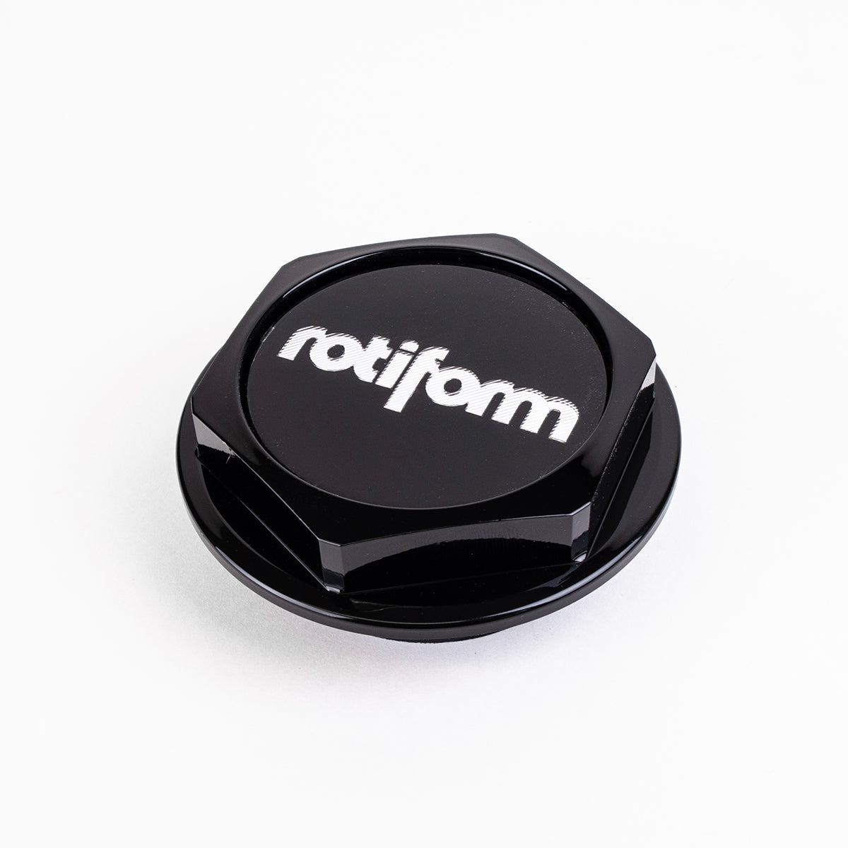 Rotiform HEX Nut Black - Includes Black Centre Cap (Rotiform Text Silver)