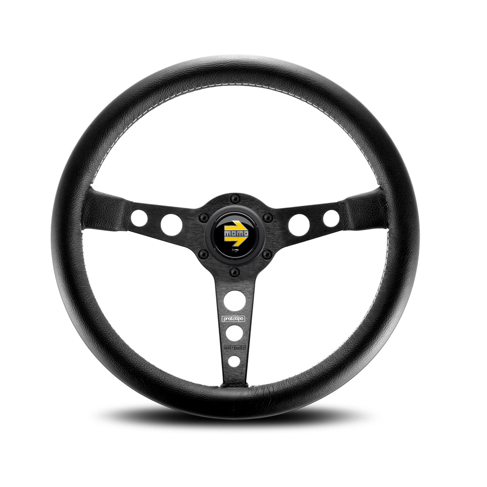 MOMO Prototipo black steering wheel - black leather 350mm
