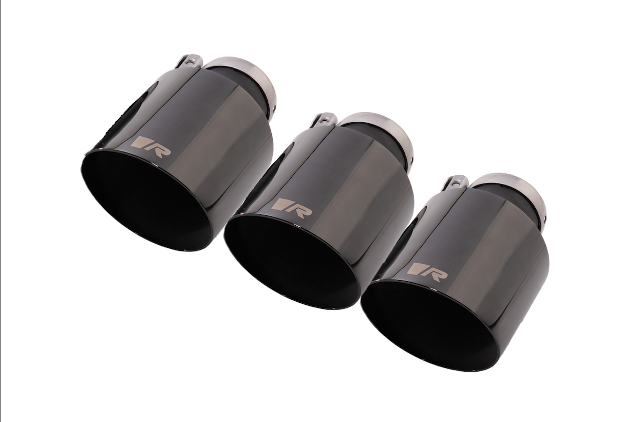 Remus 0036 70SGBR Stainless steel tail pipe set: Ø 102 mm angled straight cut Glossy Black with adjustable spherical clamp connection