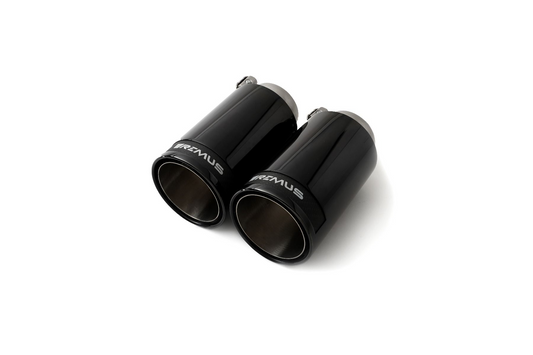 Tail pipe set L/R each 1 tail pipe Ø 98 mm Street Race Black Chrome with adjustable spherical clamp connection