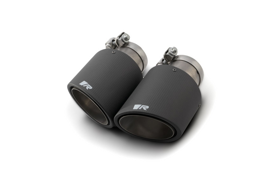 Tail pipe set L/R each 1 Carbon tail pipe Ø 102 mm angled/angled Titanium internals with adjustable spherical clamp connection