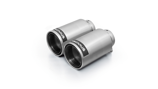 Tail pipe set L/R each 1 tail pipe Ø 98 mm Street Race polished with adjustable spherical clamp connection