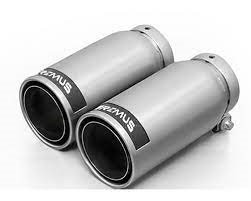 Stainless steel tail pipe set L/R consisting of 4 tail pipes Ø 84 mm Street Race straight carbon insert with adjustable spherical clamp connection