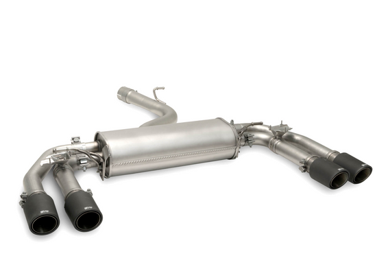 Axle-back-system L/R: Sport exhaust centered (absorption principle) with connection tube, incl. (EEC-) approval