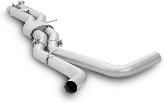 Middle silencer (only mountable in connection with 046520 0500LR!) for mounting original fixing screws of the diagonal braces are necessary incl. EC type approval