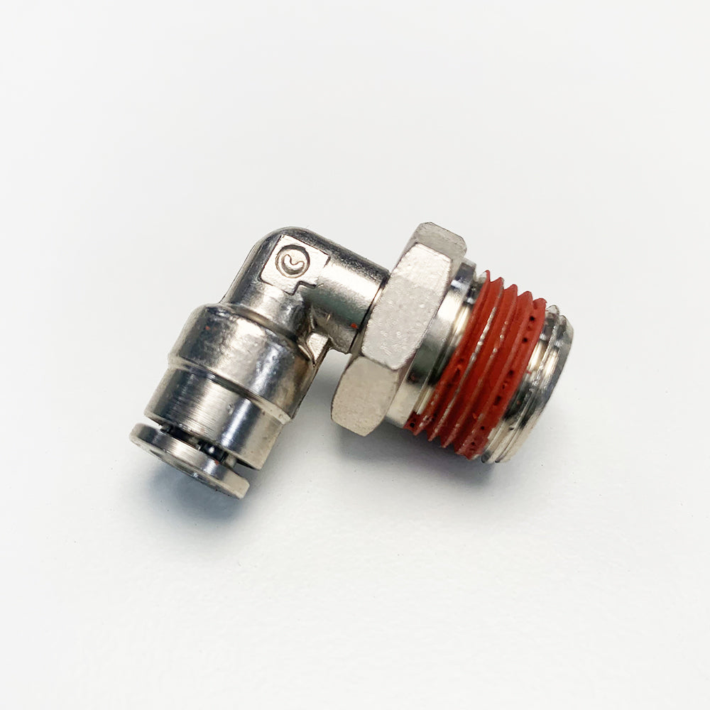 Air Lift 22704 - Elbow Male - 3/8" MNPT x 1/4" PTC w/ sealant - DOT - Nickel finish
