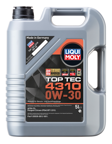 LIQUI MOLY 0W-30 TOP TEC ENGINE OIL 5L