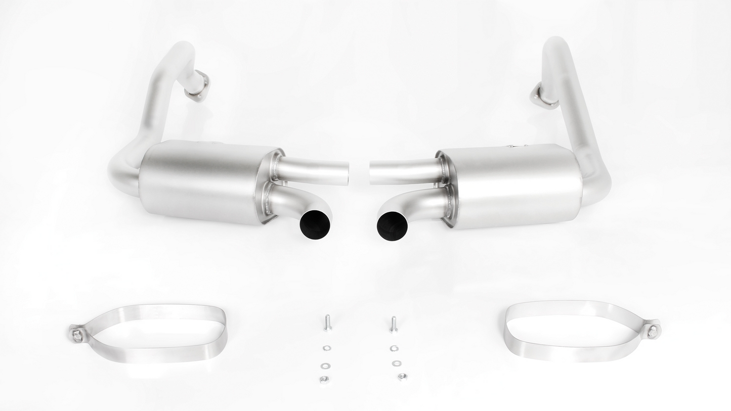 Remus RACING Axle-back system, stainless steel sport exhausts left and right for Porsche Cayman 718 (selectable tail pipes), without EC homologation