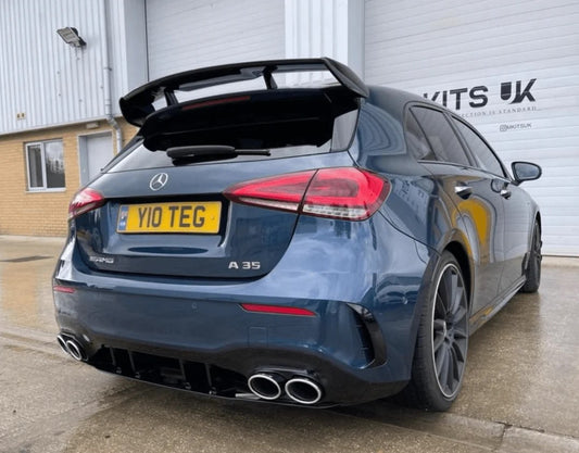 MERCEDES A-CLASS W177 2018-CURRENT GLOSS BLACK QUAD TIP DIFFUSER