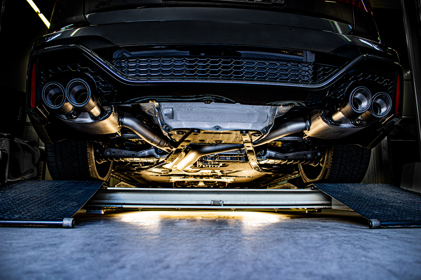 RACING-GPF-Back-System L/R: Sports silencer with 1 integrated flap each RACING front silencer replacement pipes and middle silencer NO EC TYPE APPROVAL