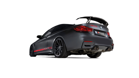 Axle-back-system L/R: Sport exhaust BMW M4 Competition F82 centered with 2 integrated valves (selectable tail pipes), (EC-) approval