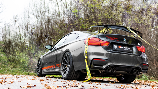 Axle-back-system L/R: Sport exhaust BMW M4 Competition F82 centered with 2 integrated valves (selectable tail pipes), (EC-) approval