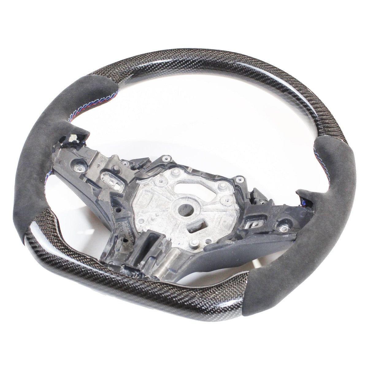 BMW GXX CARBON FIBRE / ALCANTARA FLAT BOTTOM STEERING WHEEL - CT DESIGN