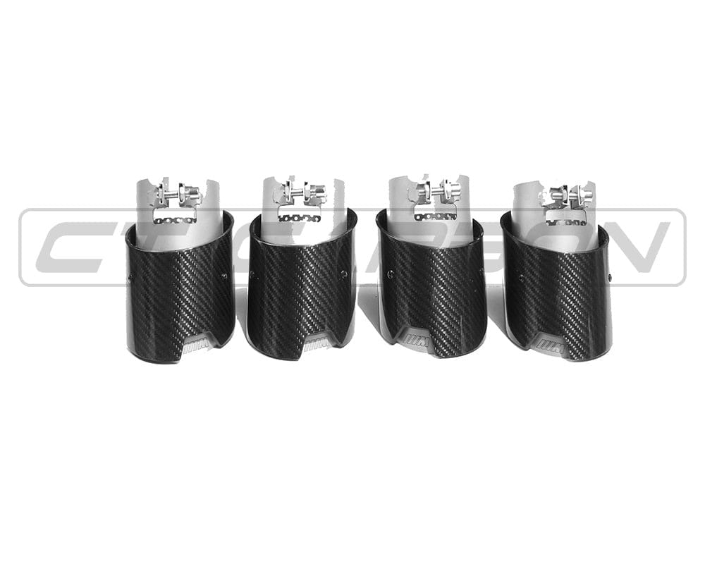 BMW M2, M3, M4 G87/G80/G81/G82/G83 CARBON EXHAUST TIPS - STAINLESS (SET OF 4) - CT DESIGN
