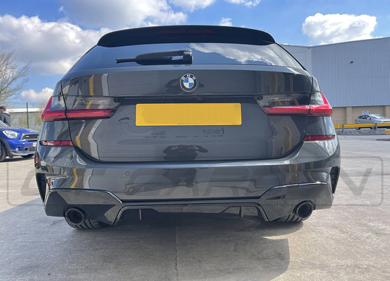 BMW 3 Series G20 GLOSS BLACK ROUND EXHAUST DIFFUSER - MP STYLE