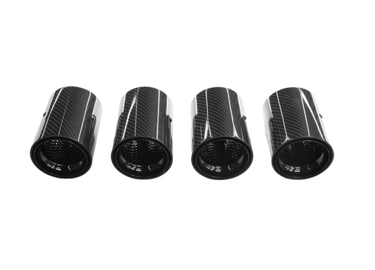 BMW M2/M3/M4/M5 F10/F80/F82/F83/F87 CARBON FIBRE EXHAUST TIPS - BLACK x4