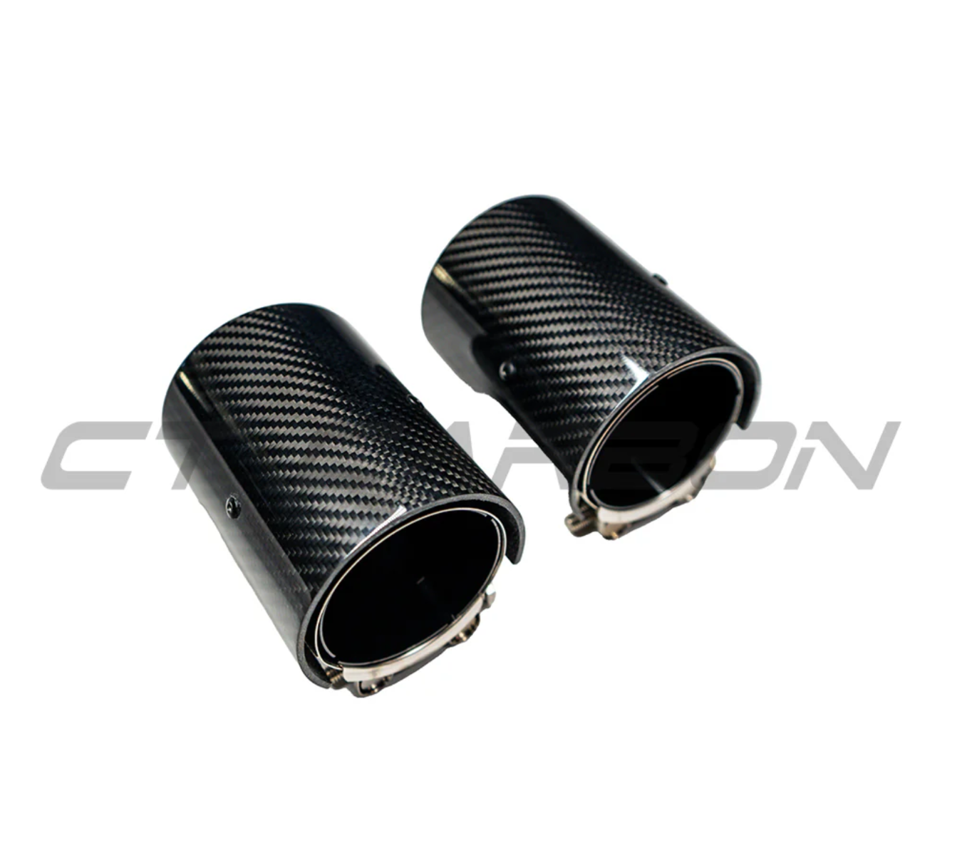 BMW M2/M3/M4/M5 F10/F80/F82/F83/F87 CARBON FIBRE EXHAUST TIPS - BLACK x4