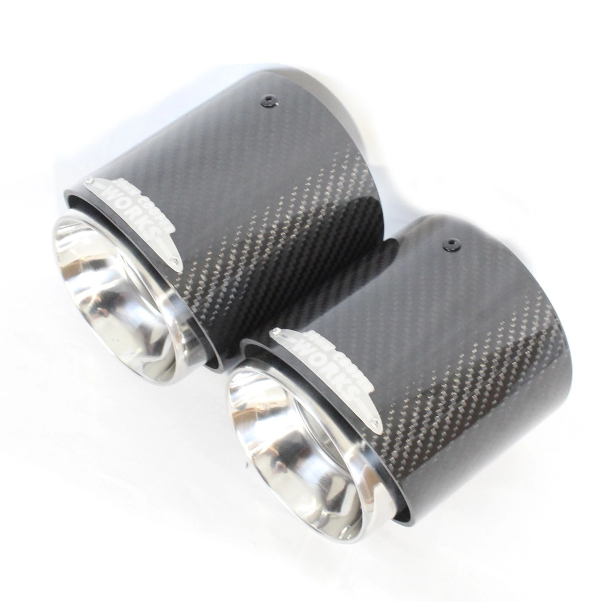 MINI COOPER F56 JCW CARBON FIBRE EXHAUST TIPS X 2