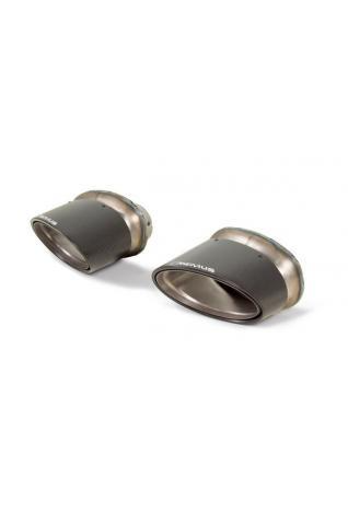 Carbon tail pipe set consisting of 2 tail pipes 175x108mm angled/angled titanium internals