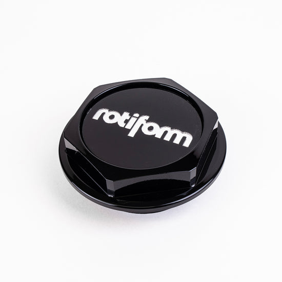 Rotiform HEX Nut Black - Includes Black Centre Cap (Rotiform Text Silver)
