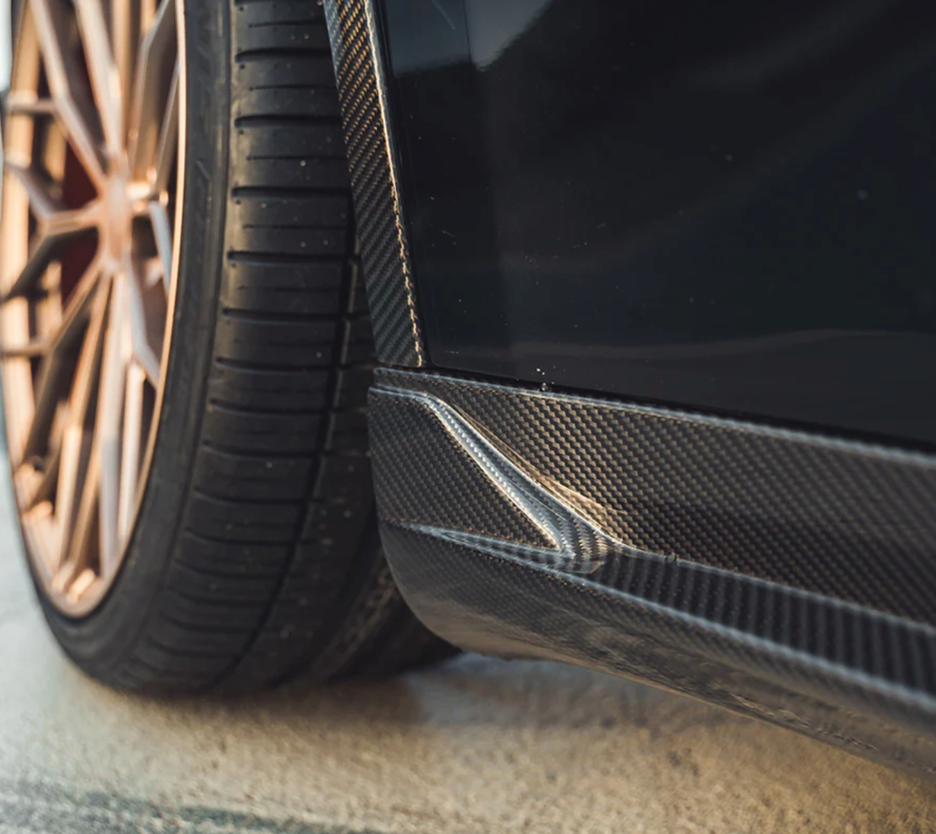 Tesla Model Y Carbon Fibre Side Skirts