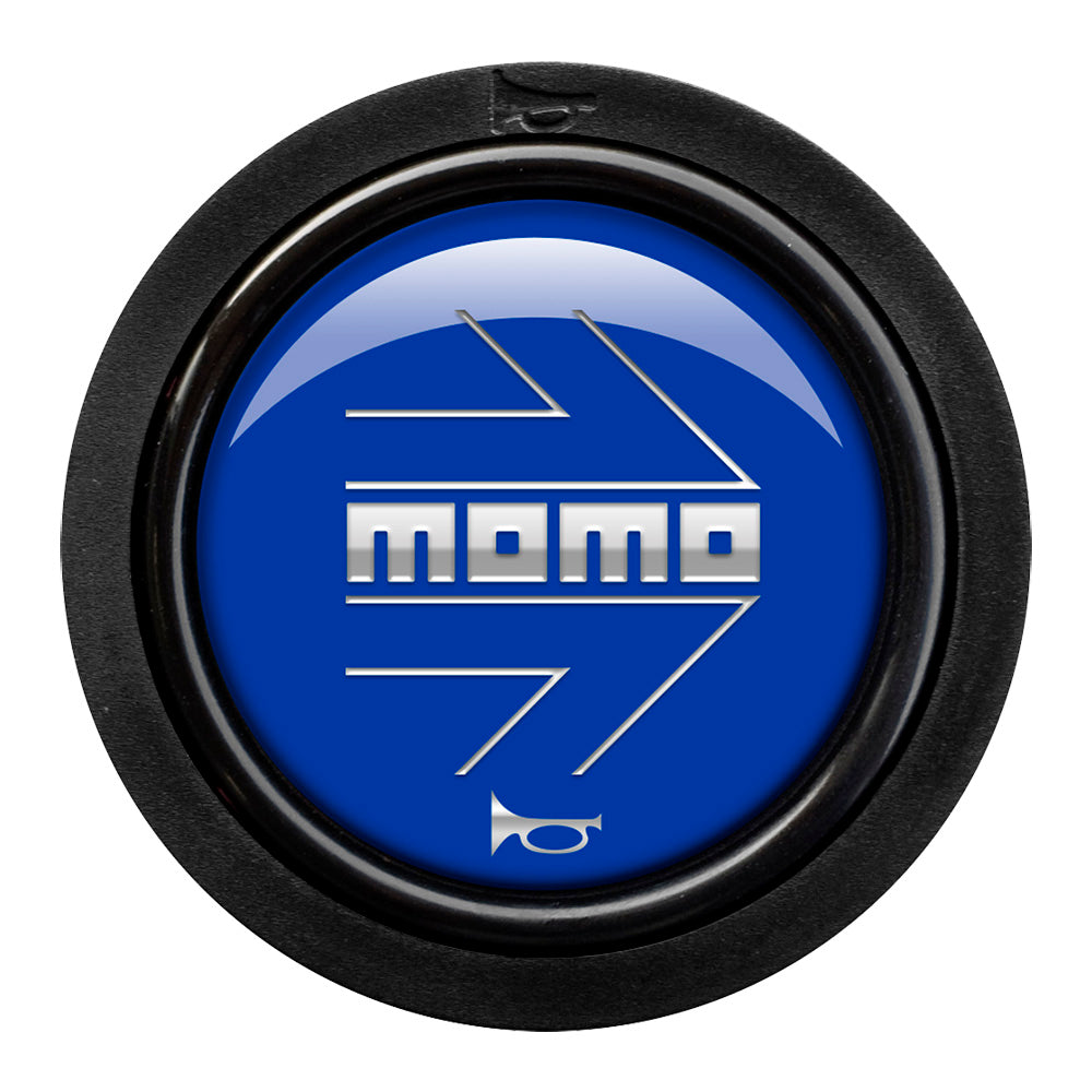 MOMO Horn Button 2 Contact - Arrow Gloss BLUE