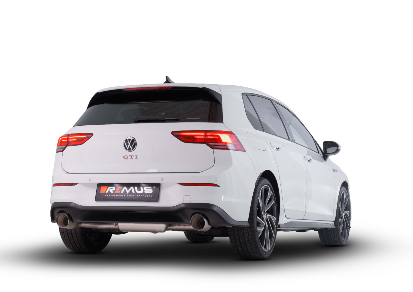 Sport exhaust centered (absorption principle) Golf VIII GTI, L/R axle-back-system incl. (EC-) approval